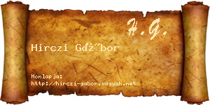 Hirczi Gábor névjegykártya